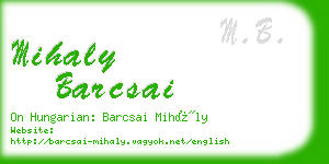 mihaly barcsai business card